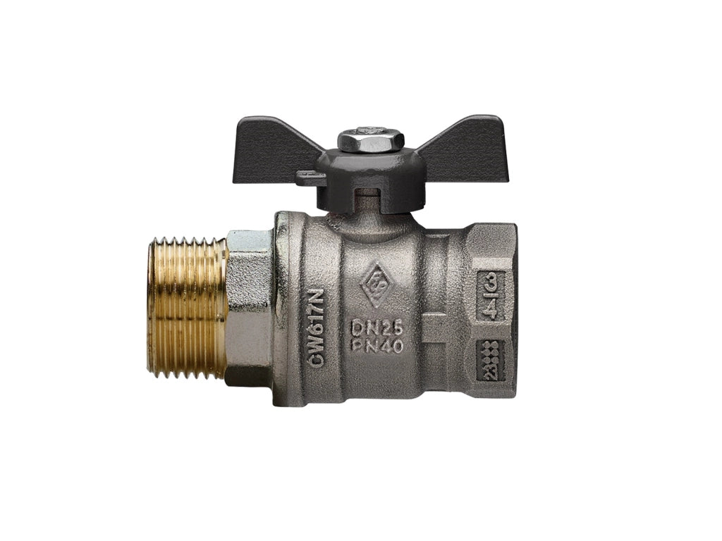 VALVOLA A SFERA A PASSAGGIO TOTALE MF CON FARFALLA JUNIOR-SFER- 1 DN 25 PN 40- RB- pezzi 1
