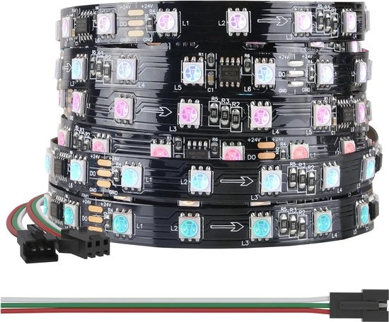 Striscia LED RGB indirizzabile da 10 metri con 600 LED, Effetti di colore dinamici, Compatibile con Arduino e Raspberry Pi