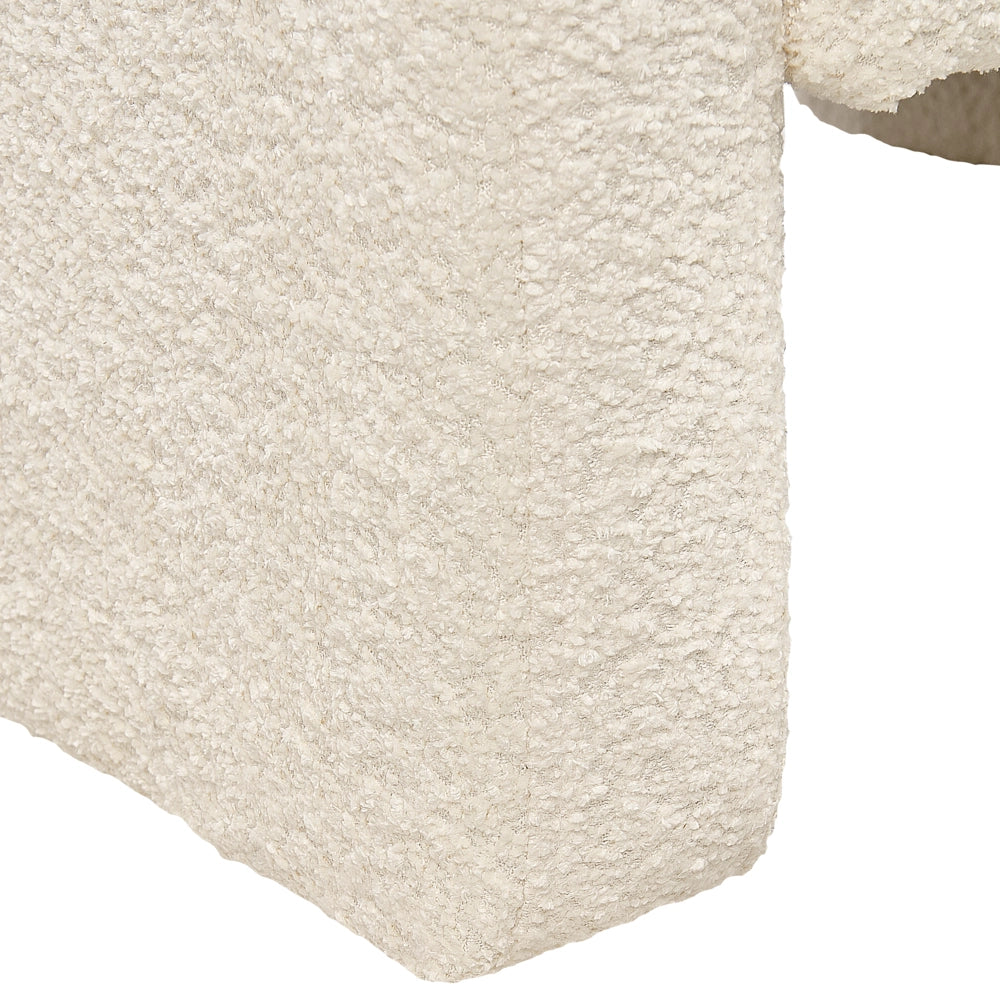 Poltrona Bianco Sporco Boucle Seduta Armelss Stile Retrò