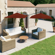 Ombrellone Doppio con Palo in Acciaio Terracotta 600x300 cm 312559
