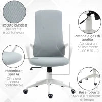 Sedia da Ufficio Ergonomica con Altezza Regolabile e Funzione di Inclinazione, 62x56x110-119.5 cm