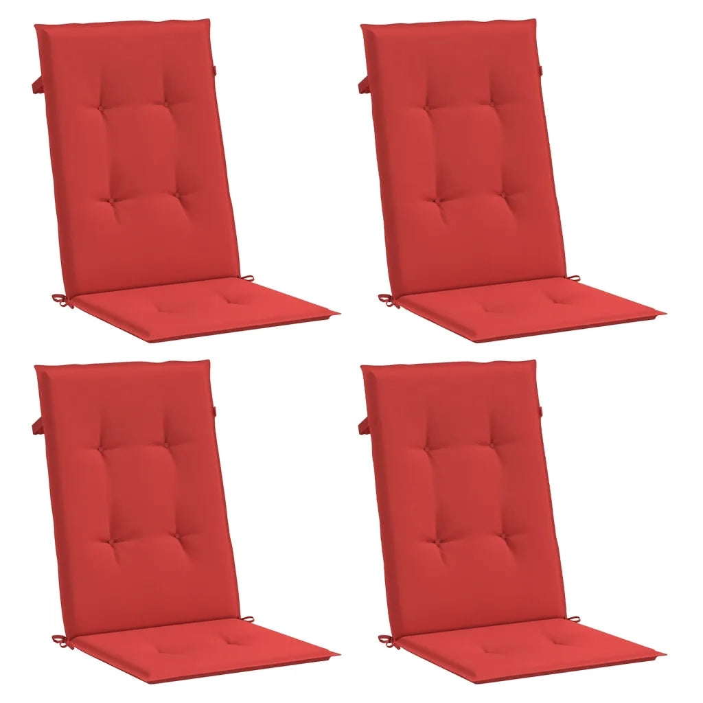 Cuscini per Sedie 4 pz Rossi 120x50x3 cm in Tessuto 43188