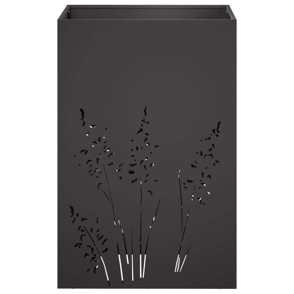 Vaso da giardino Nero 50 x 50 x 75 cm Acciaio laminato a freddo 8005764