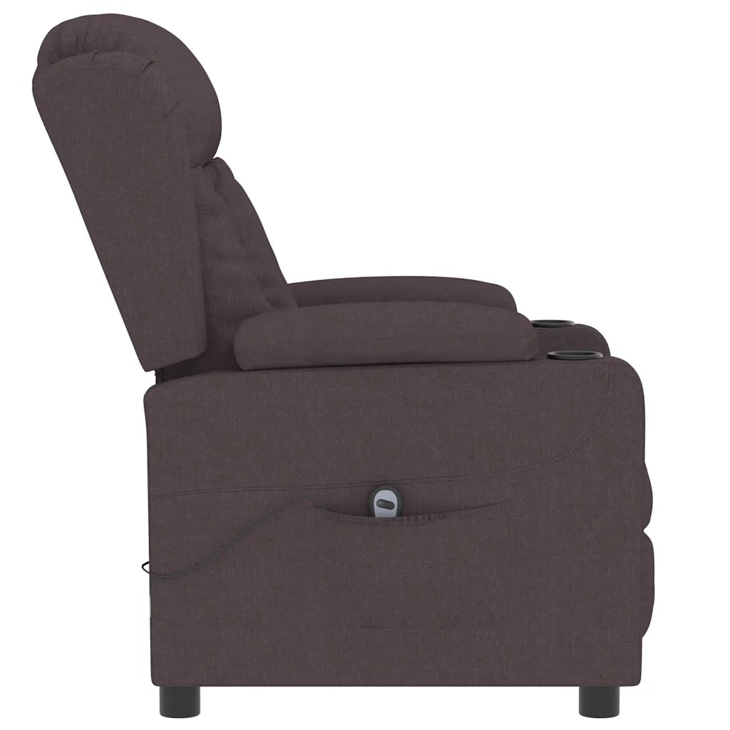 Poltrona Elettrica Reclinabile-Divano Sedia Marrone Scuro in Tessuto 668602