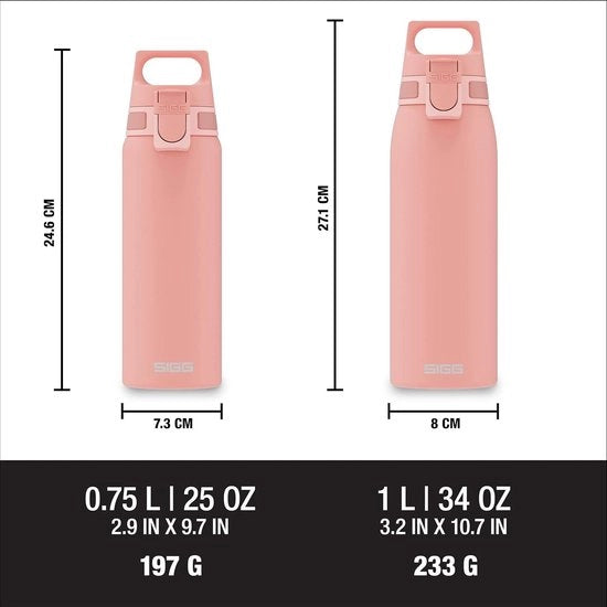 Bottiglia in acciaio inossidabile senza manico con tappo Shield Shy Pink (10 l) con coperchio ONE