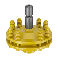 Frizione per albero cardanico scanalato a 6 denti Filetto esterno e interno 1 3/8" Max 1200Nm Giallo
