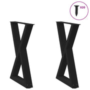 Gambe per tavolo da pranzo 2 pz nere 50x(72-73,3) cm in acciaio