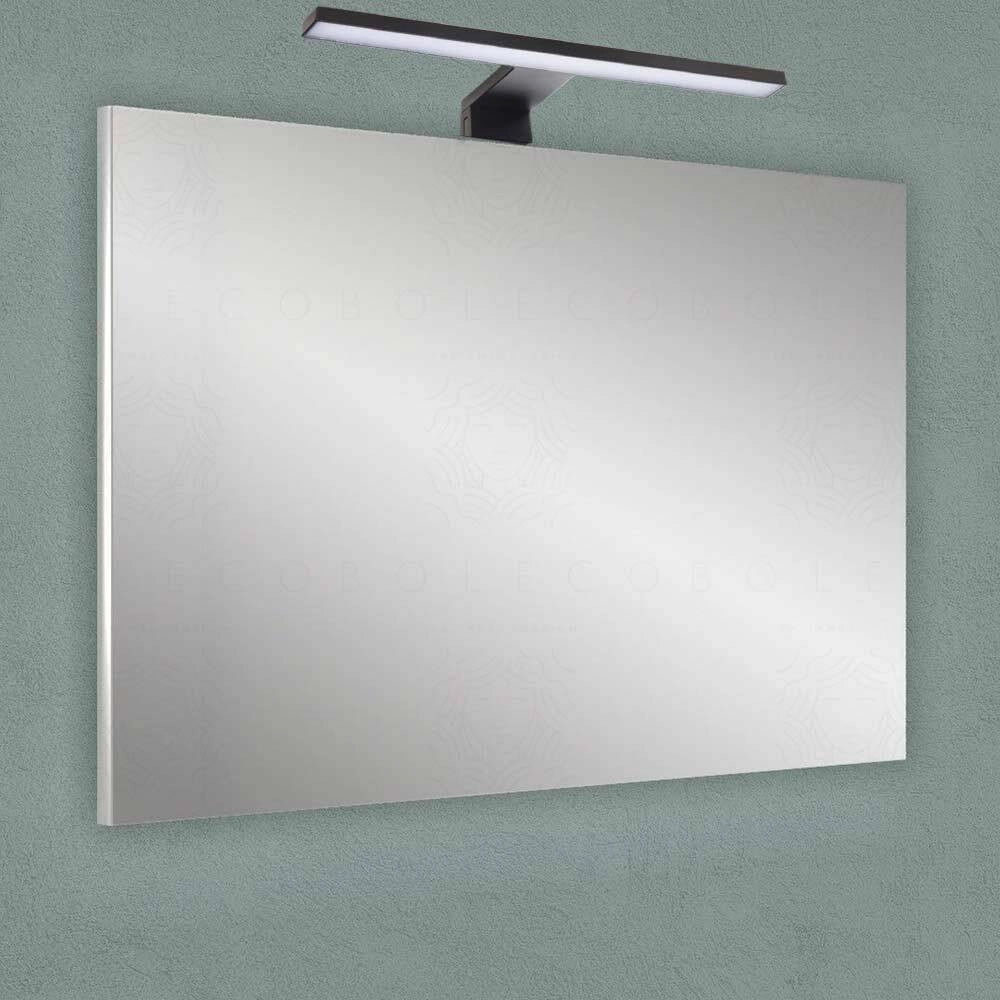 Trade Shop - Applique Lampada Led Per Specchio Bagno Con Doppia Istallazione 7w Luce 4000k Ip44 500p - Nero