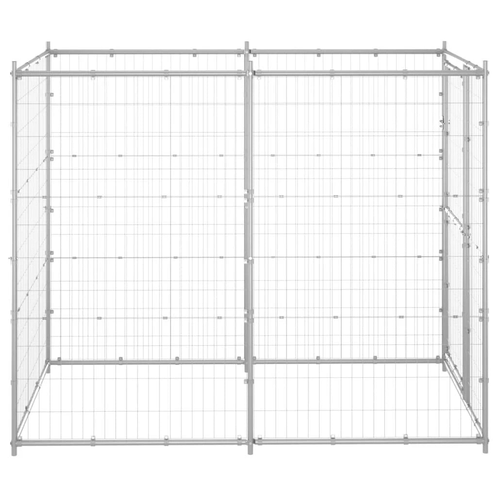 Recinto per animali da esterno per cani in acciaio zincato 110 x 220 x 180 cm 02_0000469