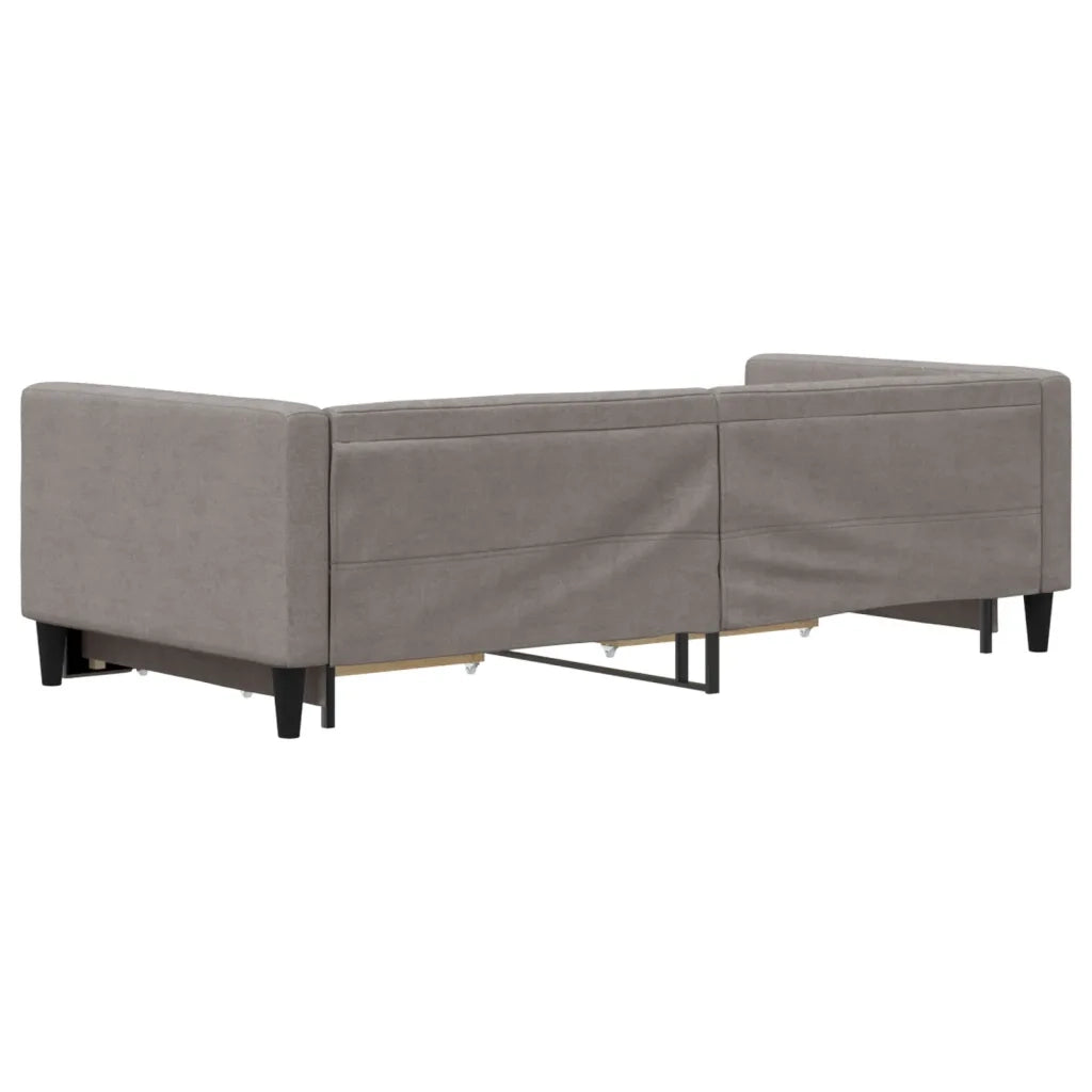 Divano Letto Estraibile con Cassetti-Sofa Letto-Daybed Tortora 90x200 cm Tessuto 291318
