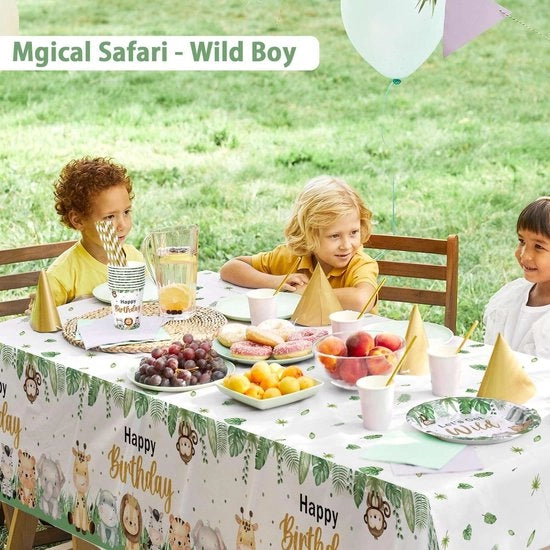 Tavolo Jungle - Decorazione da Festa - Tavolo da Festa - Dimensioni 137 x 274 cm - Plastica - Set a 2 pezzi - Tavolo da Festa Decorativo