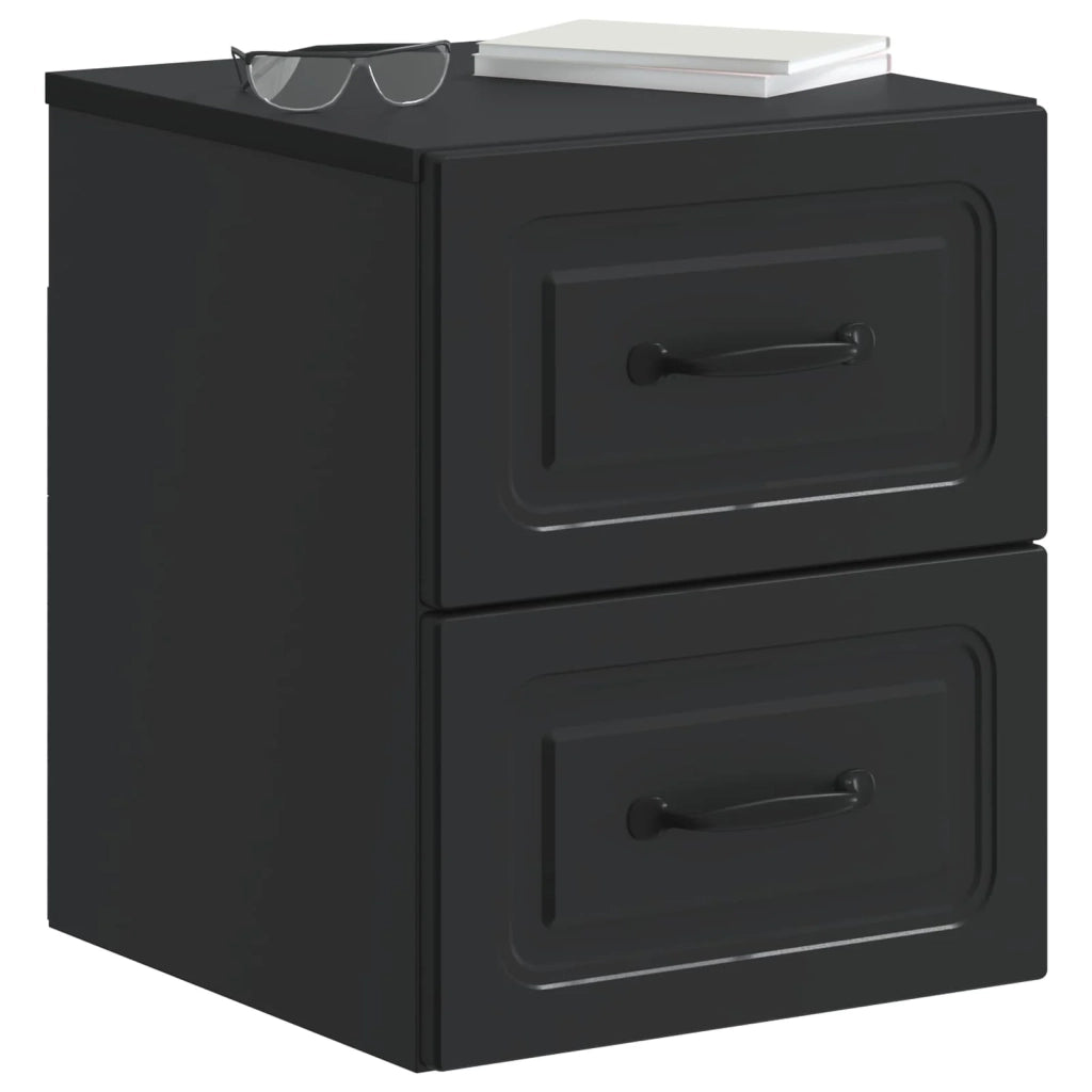 Mobiletto da notte a muro 2 pcs Nero 34,5 x 33 x 40 cm 899318