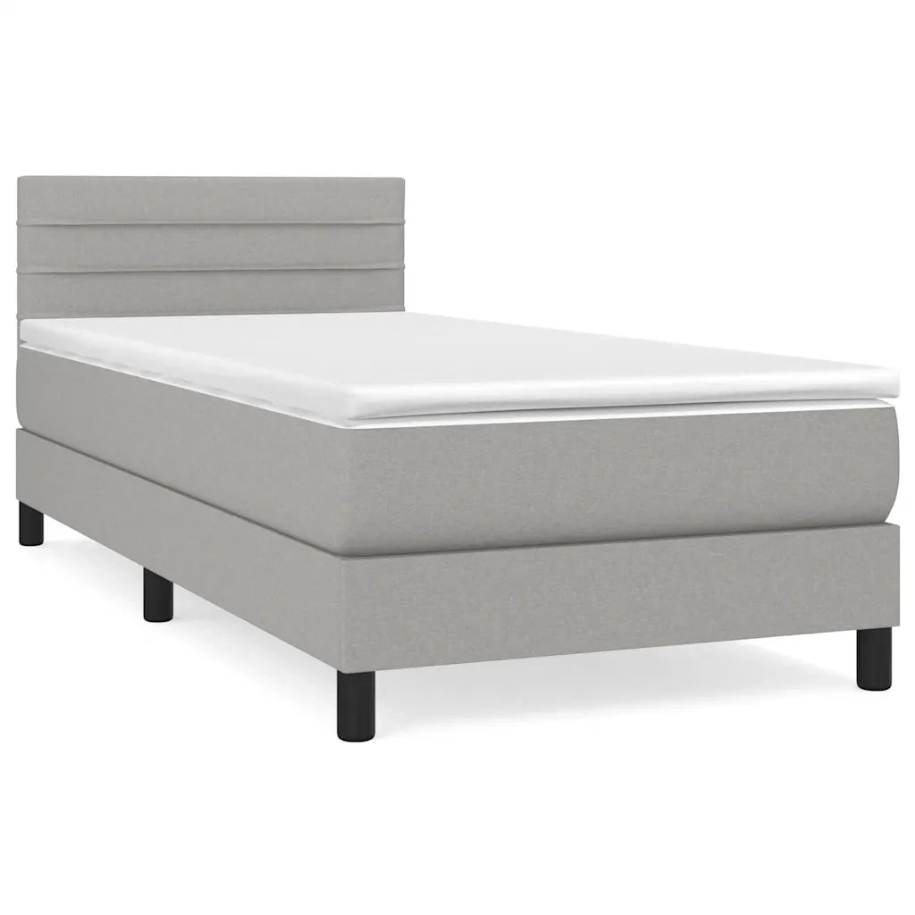 Giroletto a Molle con Materasso Grigio Chiaro100x200 cm Tessuto 3140113