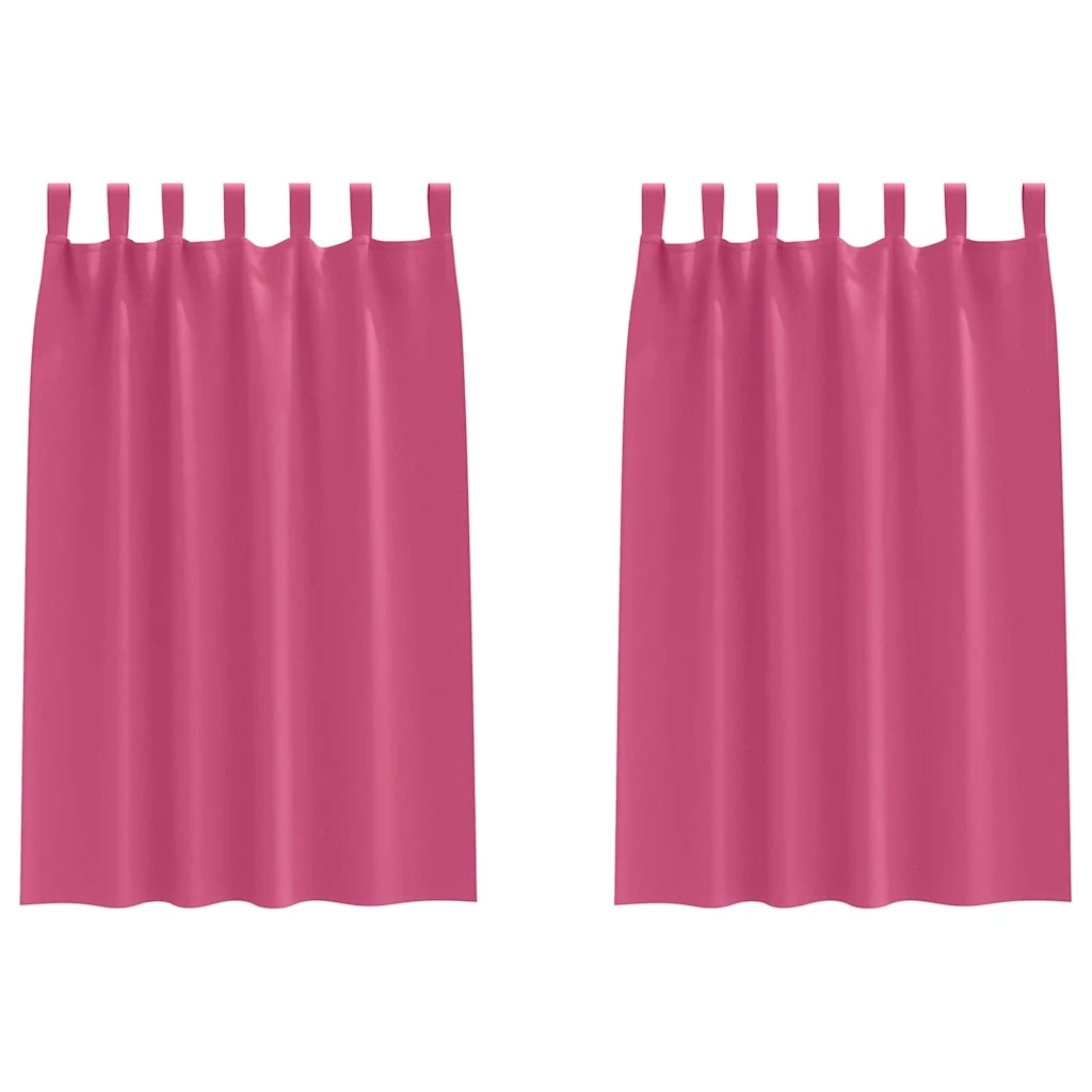 vidaXL Tende con tende 2 pcs Rosa Vivo Poliestere