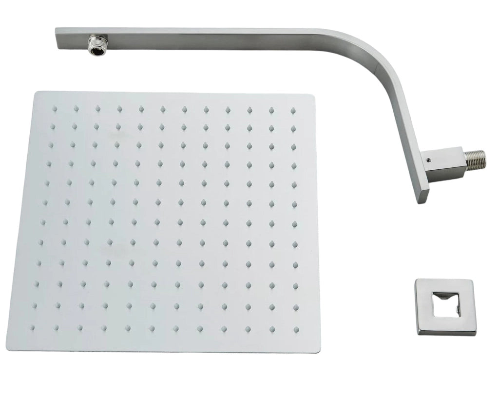 Set doccia completo braccio doccia a sbalzo con soffione doccia quadrato 30x30