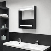 Armadietto a Specchio con LED Nero 50x14x60 cm in MDF 326480