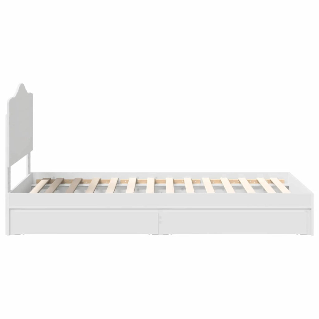 Letto con Contenitore Bianco 70 x 190 cm Legno multistrato