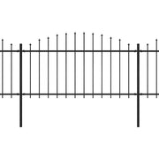 Recinzione da Giardino con Punta a Lancia in Acciaio 1248x150 cm Nero 277736