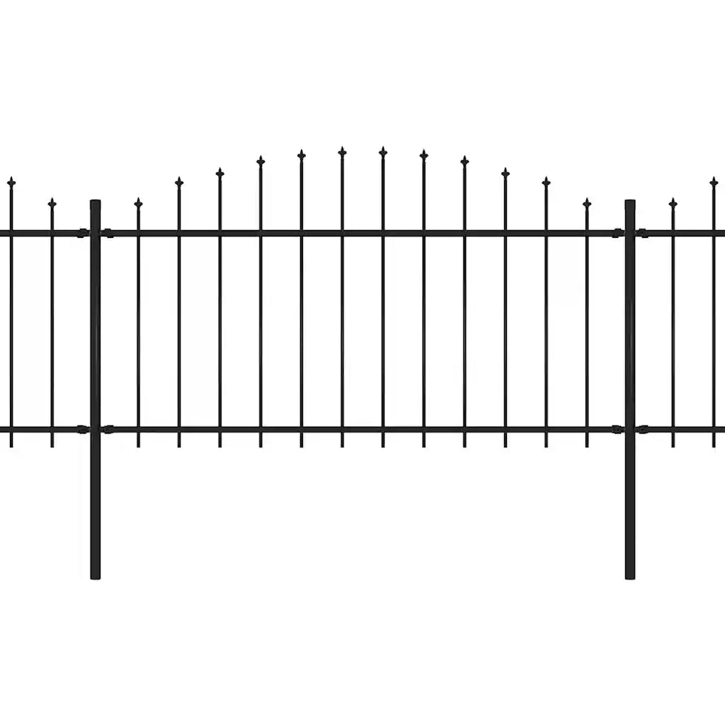 Recinzione da Giardino con Punta a Lancia in Acciaio 1172x150 cm Nero 277736