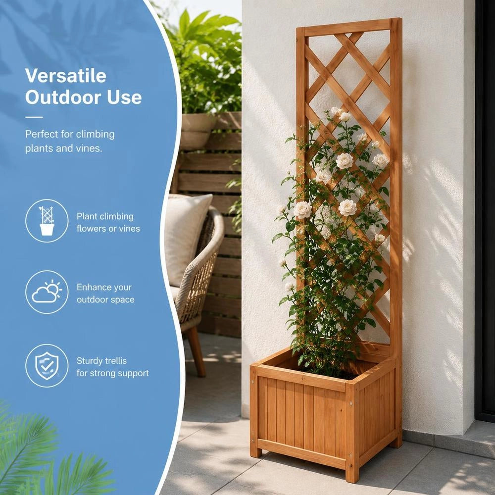 Plant Pot With Trellis 40 X 30 X 135 Cm