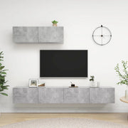 Mobili Porta TV 3 pz Grigio Cemento in Legno Multistrato 3079123