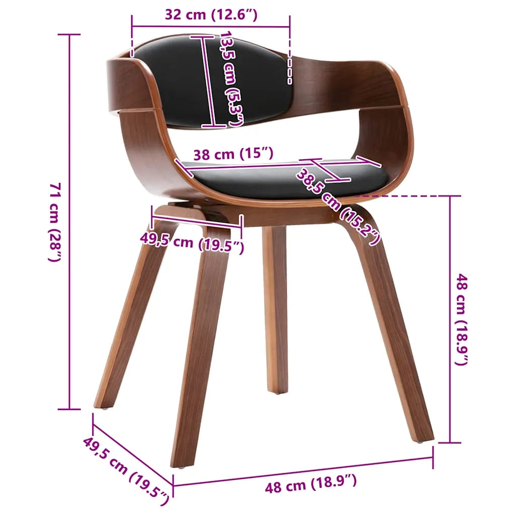 Sedie da Pranzo 2 pz in Legno Piegato e Similpelle 287385