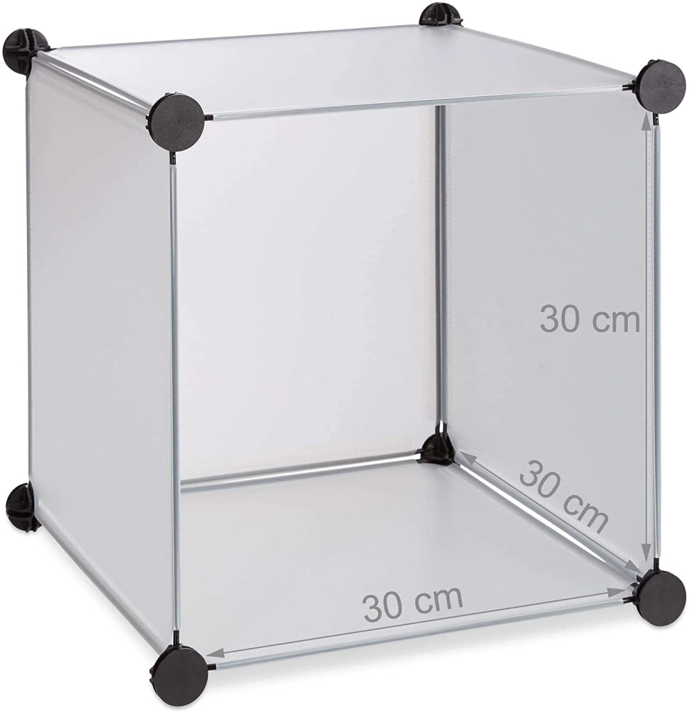 Scaffale modulare in plastica a 9 scomparti con ante montaggio fai da te plug-in trasparente 13_0001190