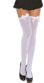 Calze con strisce, calze per donne, opaco, cosce, calze lunghe fino al ginocchio, alta, bianco