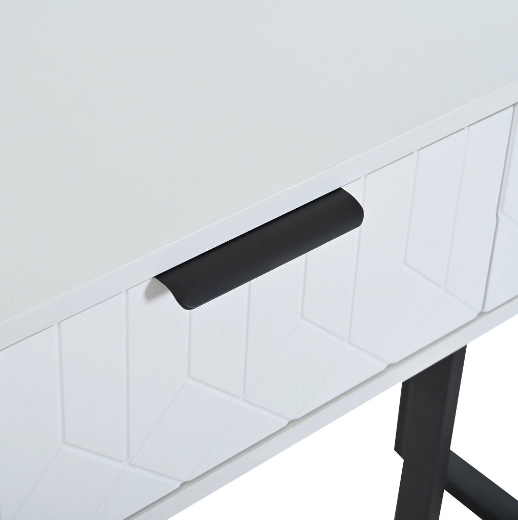 TAVOLO CONSOLLE con cassetti Bianco/Nero in MDF