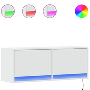 Mobile TV a Parete | Armadietto TV | Mobile Porta TV con Luci LED Bianco 100x31x35 cm
