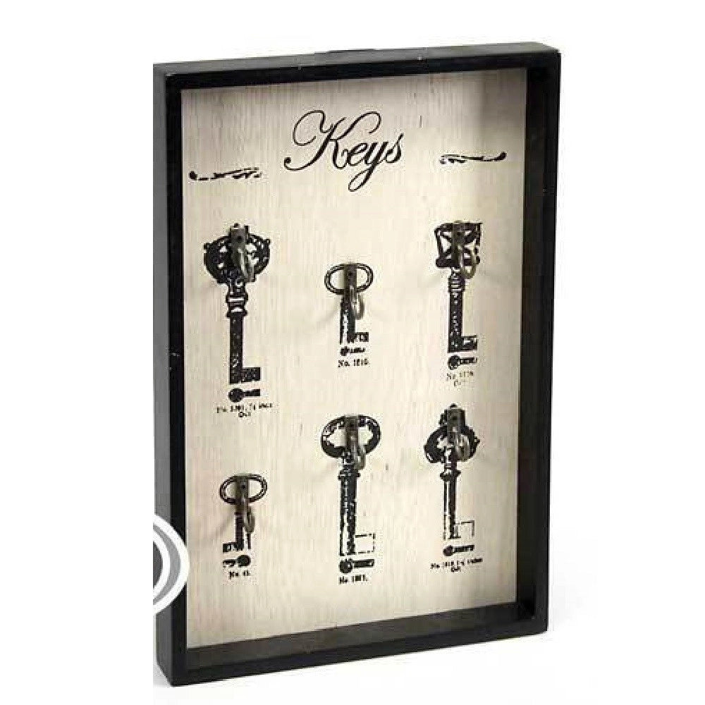 Trade Shop - Bacheca Portachiavi Da Parete Legno Appendino Keys 20x3x30 Cm Vari Colori 813474 -