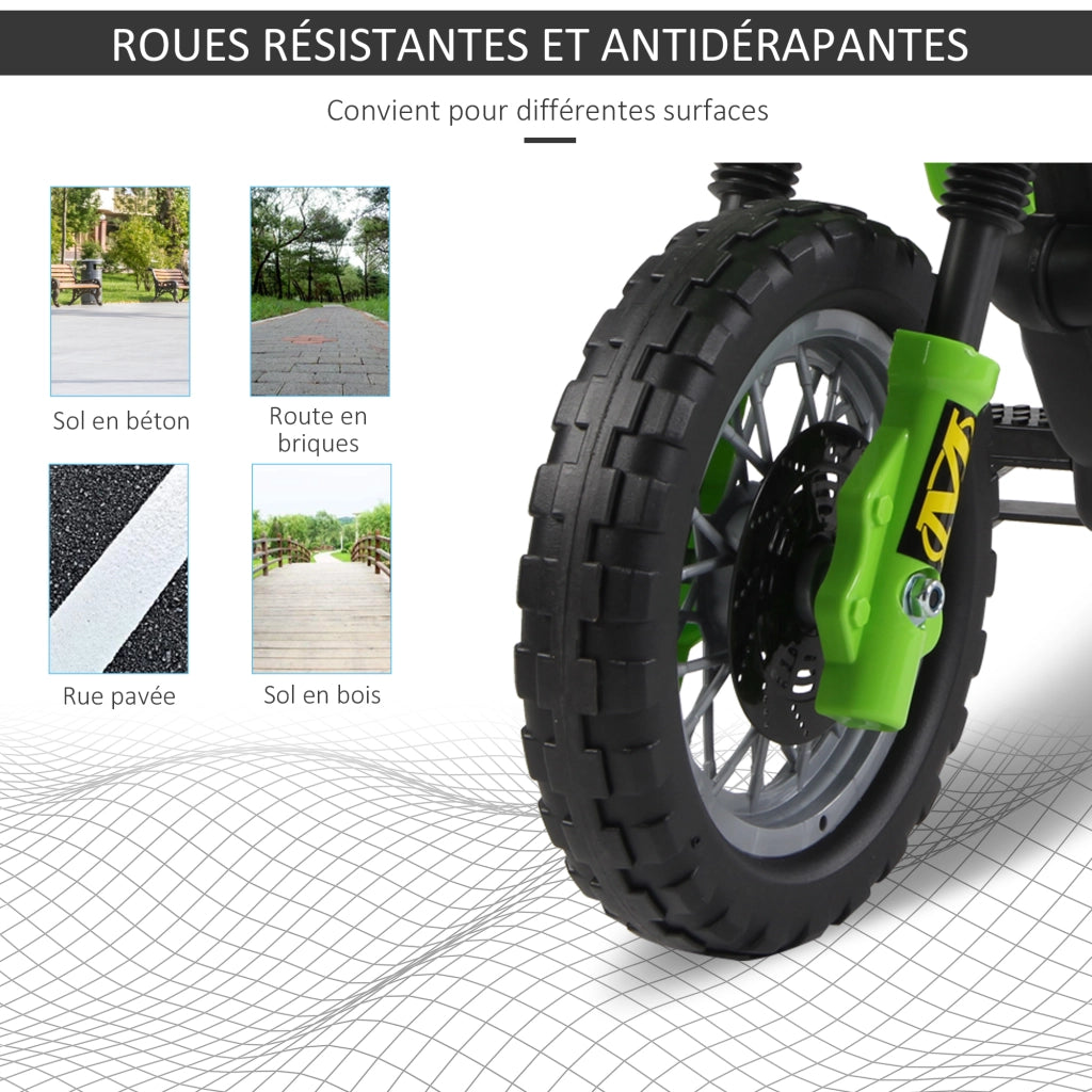 Moto Elettrica Bambini ¨C zephmum ¨C Verde Nero 6V 3-6 Anni