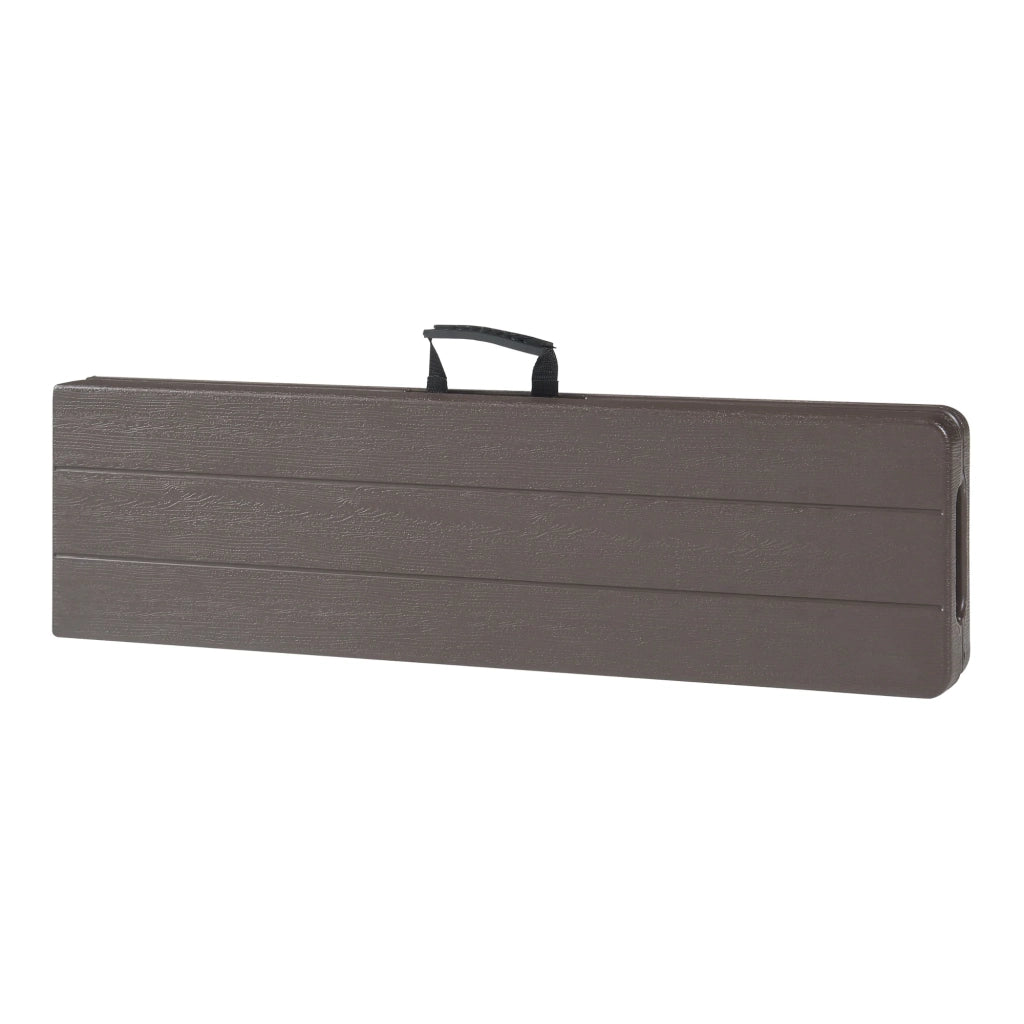 Set di 2 panche da campeggio pieghevoli 180 x 25 x 43 cm effetto legno marrone scuro 03_0009598