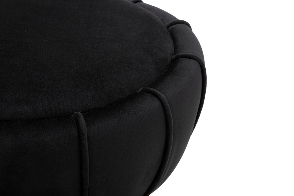 Sgabello Flower Nero Ø 40x44 cm in Legno e Plastica