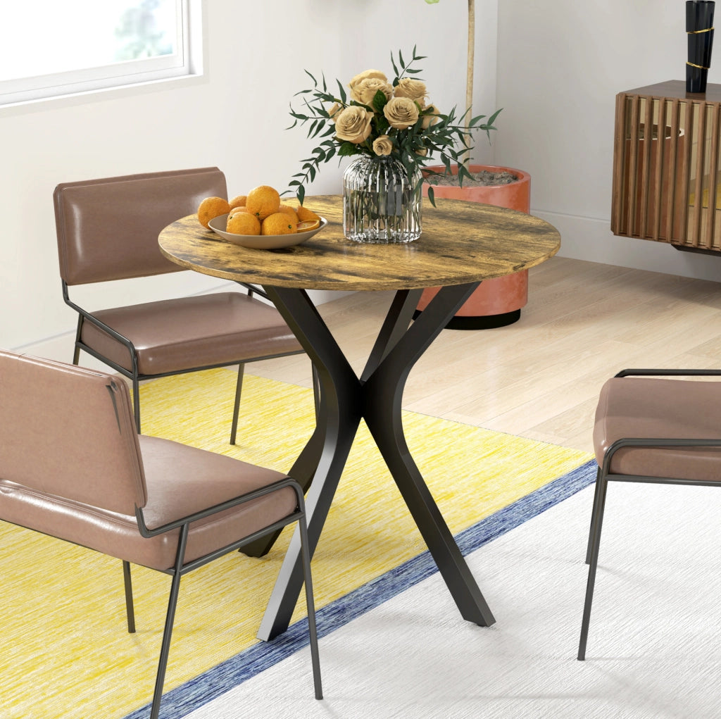 Tavolo rotondo ?78x75 cm per due persone; in legno; marrone
