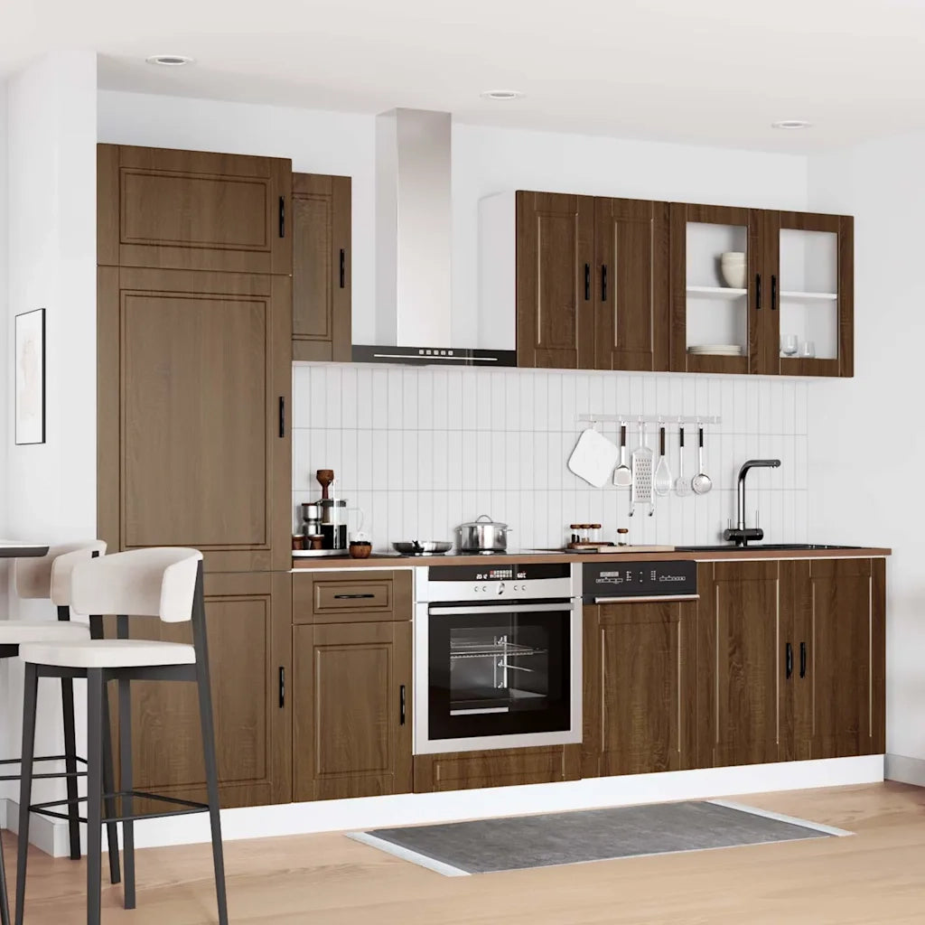 Set Mobili da Cucina 8 pz Kalmar Rovere Marrone in Truciolato 3314818
