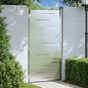 Cancello da giardino Argento 85 x 196 cm Acciaio inossidabile 3402588