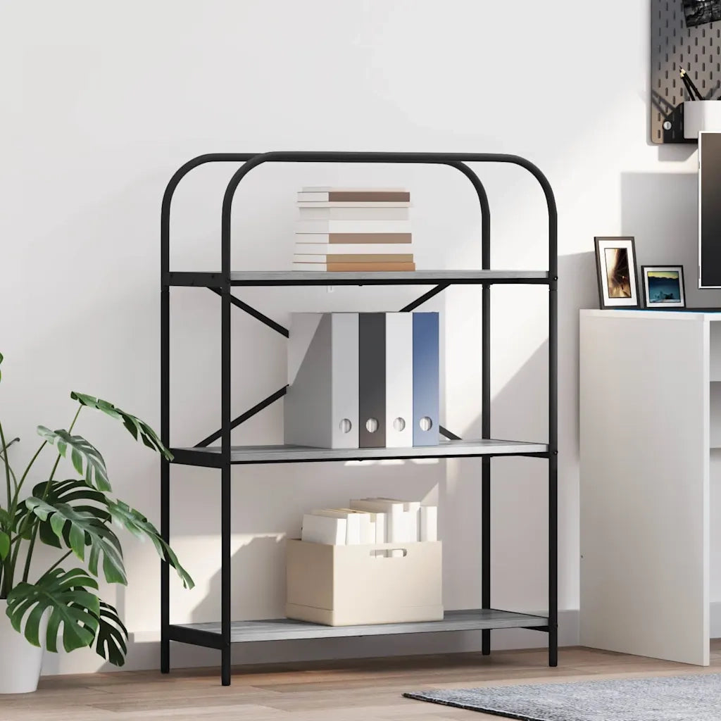 Libreria-Scaffale per Libri-Mobile di Stoccaggio Grigio Sonoma 80 x 30 x 109 cm Legno multistrato 614051