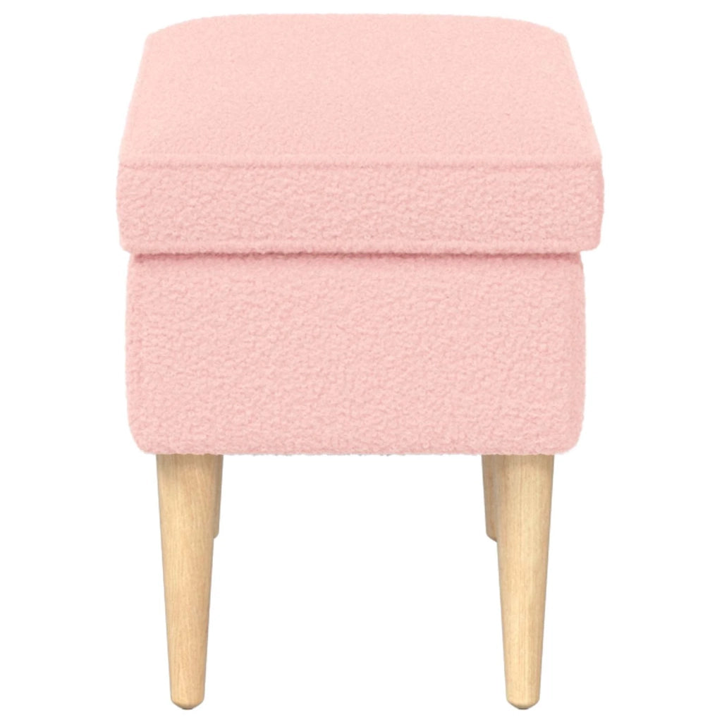 Poggiapiedi Rosa 55 x 35 x 41 cm Bouclé 42029985