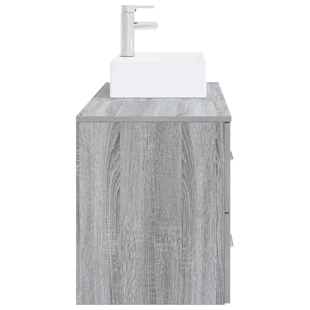Set di mobili per il bagno 2 pz Sonoma grigio 3403973