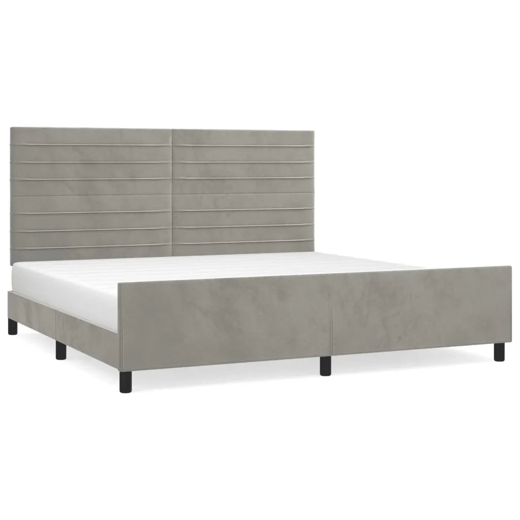 Giroletto senza Materasso-Struttura Letto Grigio Chiaro 200x200 cm Velluto 832077