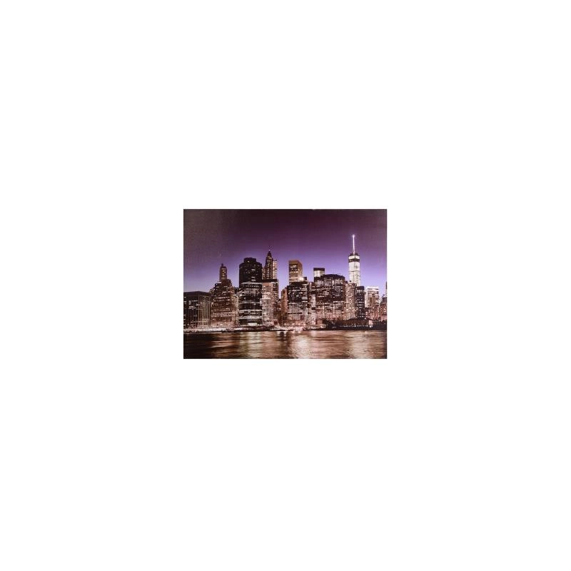 Quadro stampa bluetooth città notte cm 80x60x4