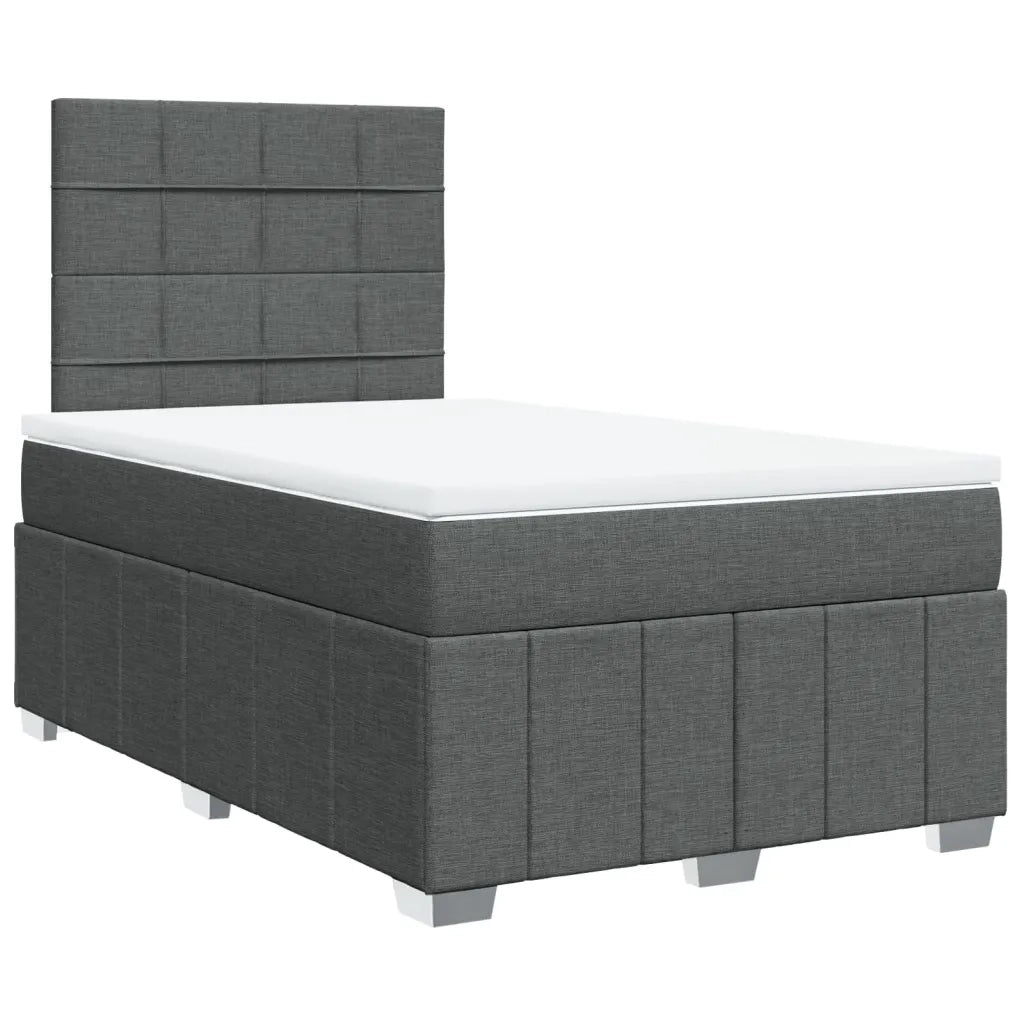 Giroletto a Molle con Materasso Grigio Scuro 120x190cm Tessuto