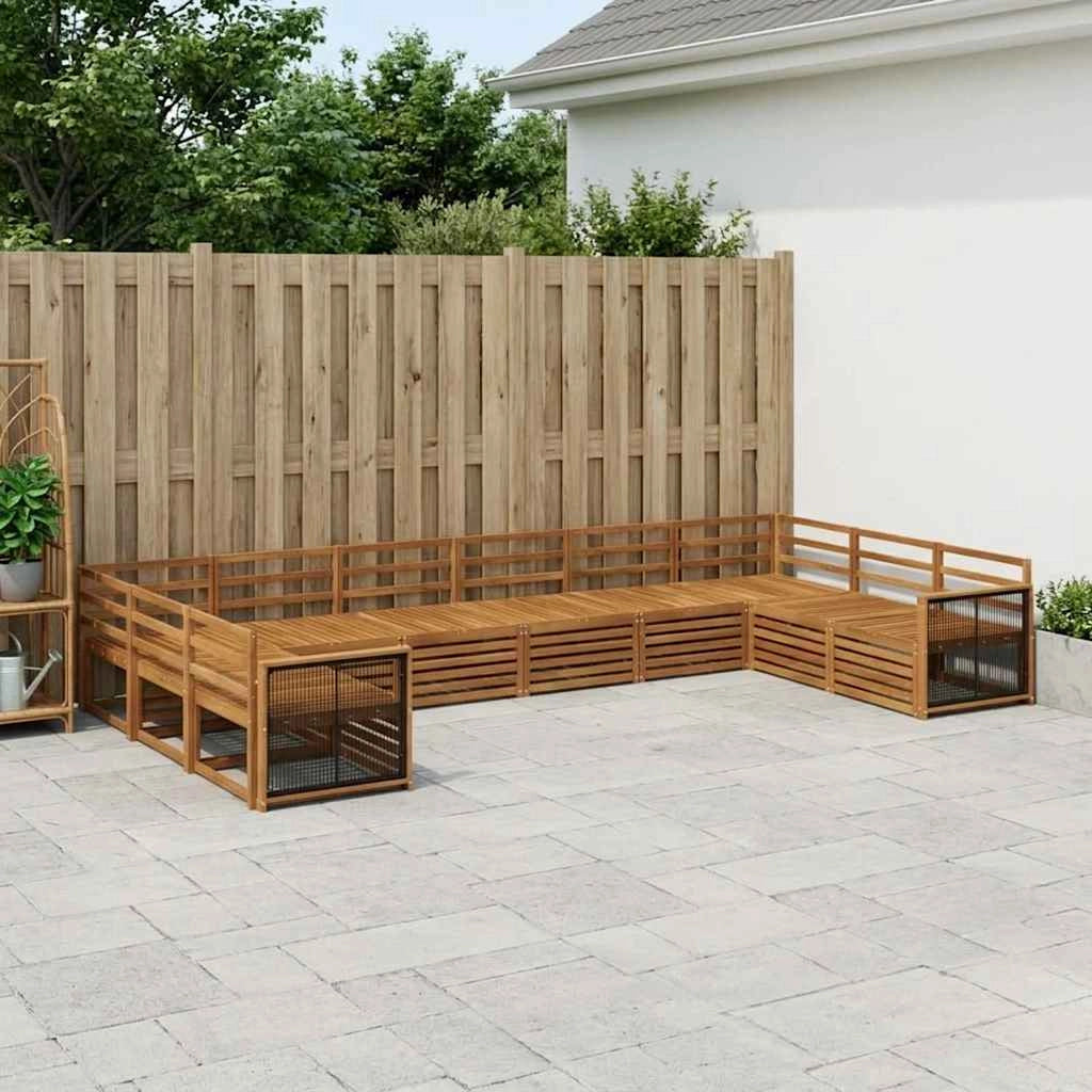 Set divani 10 pz Legno di Acacia Massello 3383892
