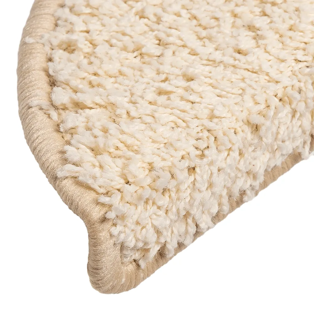 Tappetini per scale 20 pz 56x17x3 cm Crema Semicircolari