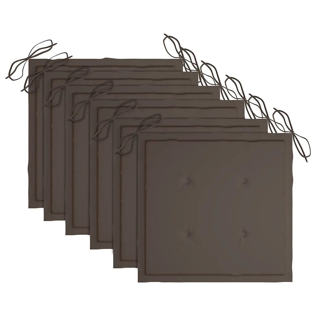 Sedie da Giardino Pieghevoli con Cuscini 6 pz Massello di Teak cod mxl 75232