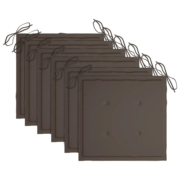 Sedie da Giardino Pieghevoli con Cuscini 6 pz Massello di Teak cod mxl 75232