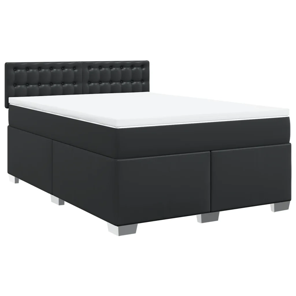 Giroletto a Molle con Materasso Nero 140x200 cm in Similpelle 3286124
