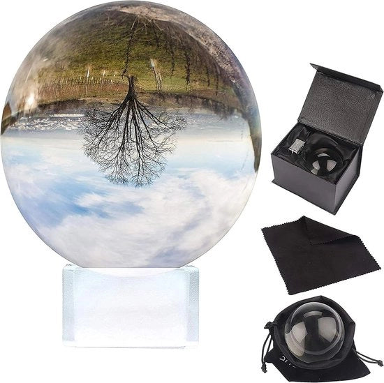 Fotografia cristallo sfera 80mm - obiettivo bol sferico trasparente - accessorio meditativo