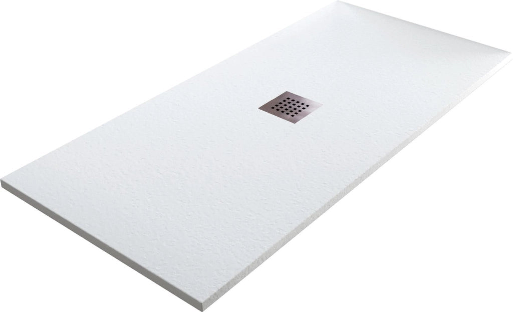 Piatto Doccia in Pietra 75x90 cm Bonussi Ardesia Stone Central Bianco